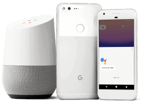 Powered voice assistants and smartphones for smart home control.