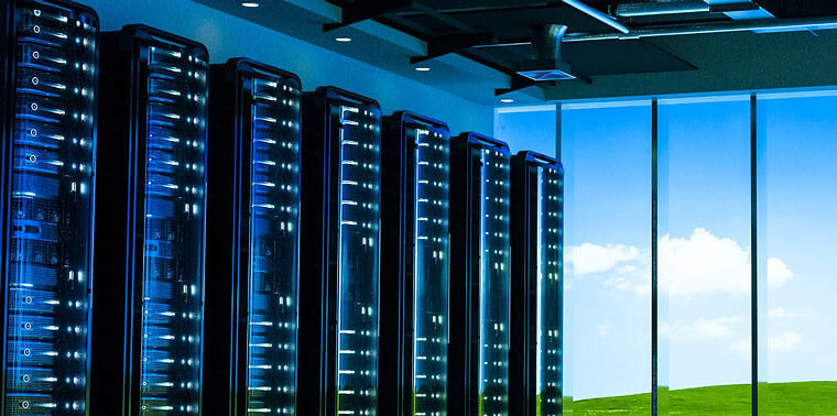 Cloud infrastructure with servers and data centers for scalable business growth.