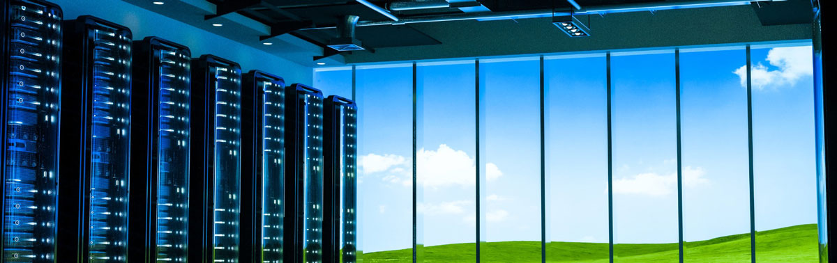 Cloud infrastructure with servers and data centers for scalable business growth.