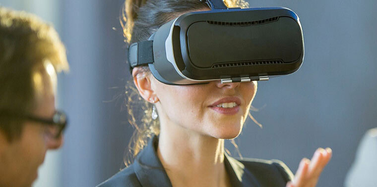 VR headsets used for immersive virtual reality development.