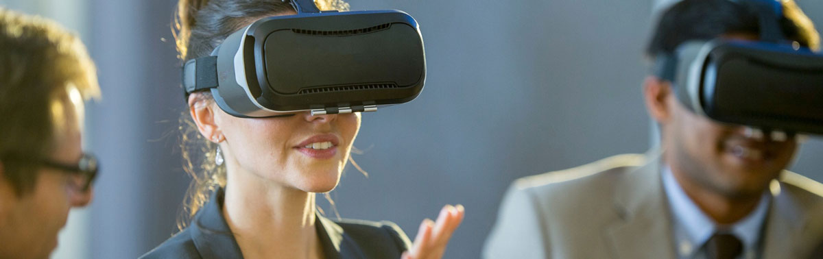 VR headsets used for immersive virtual reality development.