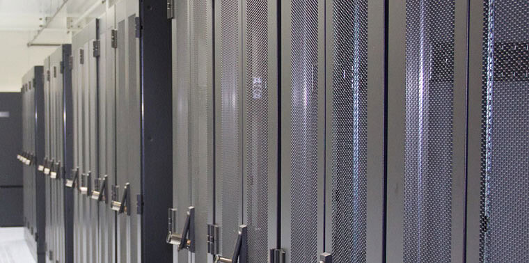 Edge Computing Data Center with servers and networking equipment.