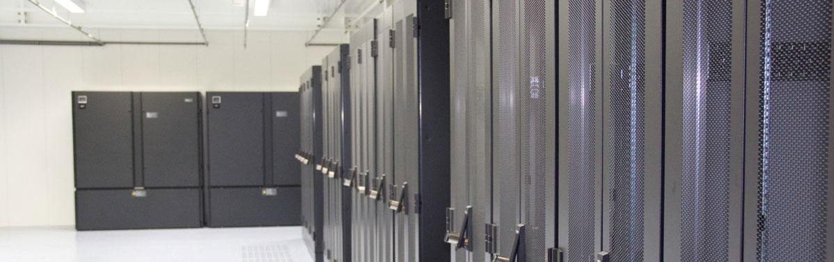 Edge Computing Data Center with servers and networking equipment.