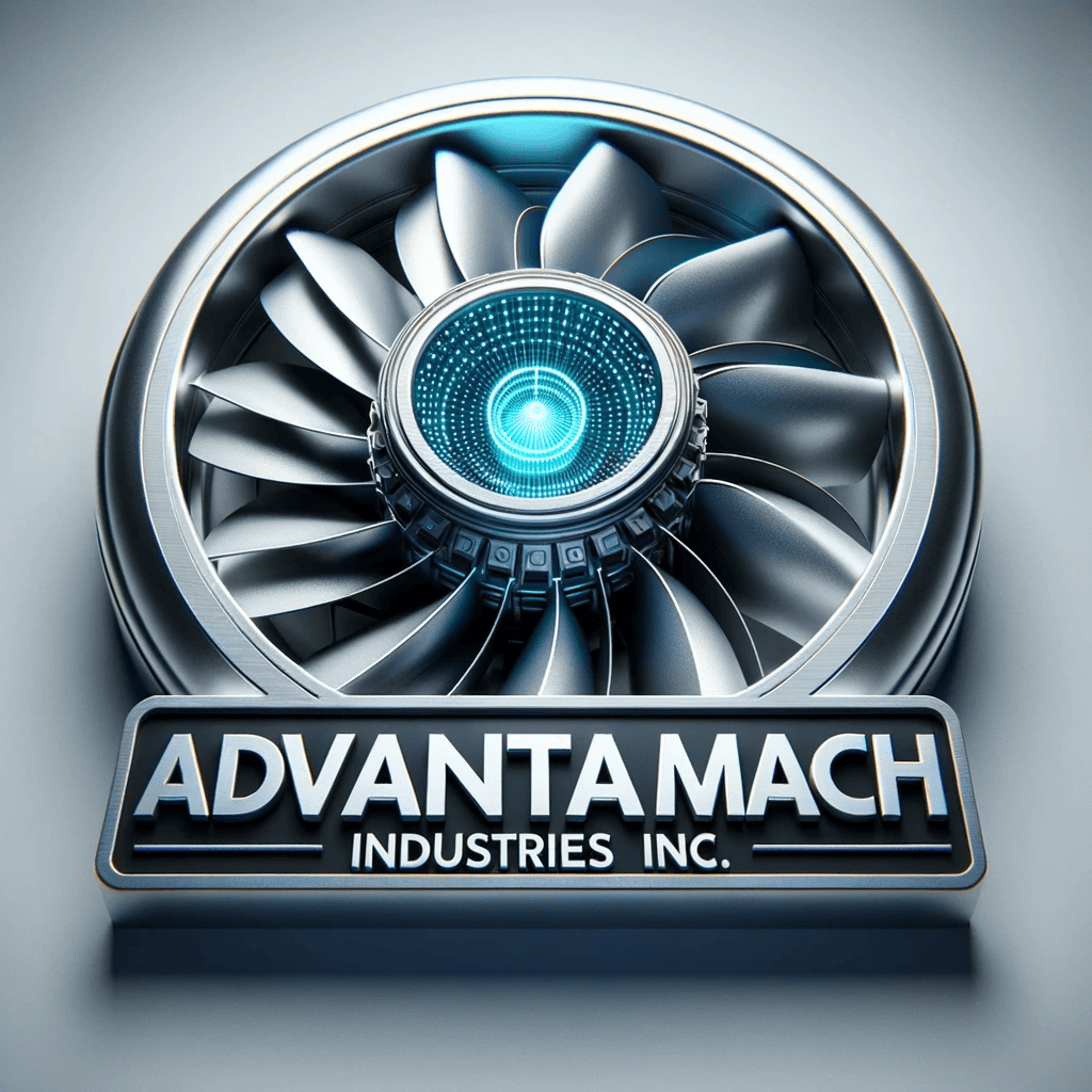 AdvantaMach Industries Inc. logo with a turbine design.