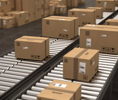 Powered conveyor system for efficient package handling.