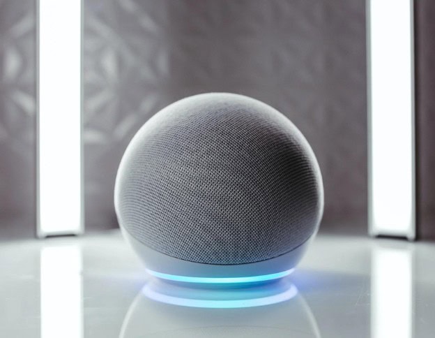 Powered smart speaker for IoT integration.