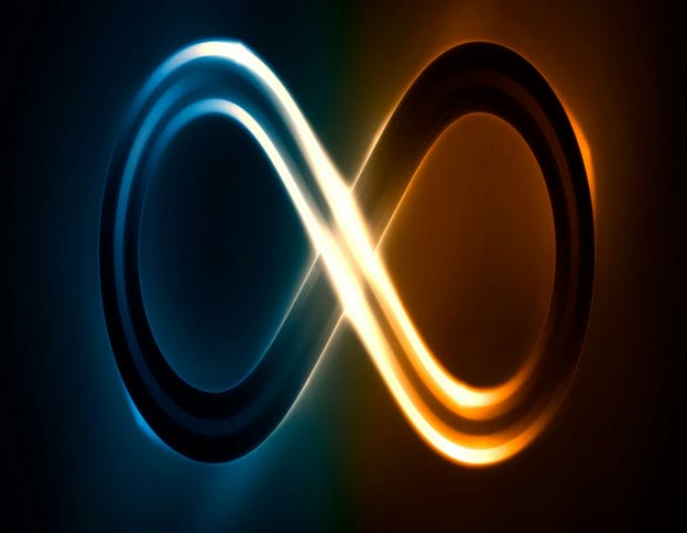 Modern infinity symbol representing DevOps and CI/CD processes.