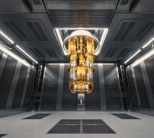 Tech data center with advanced cooling and security systems.