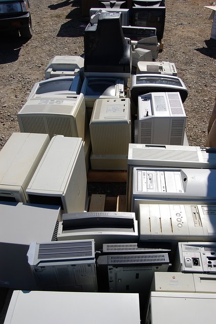Recycling old computer equipment to promote environmental sustainability and reduce electronic waste.