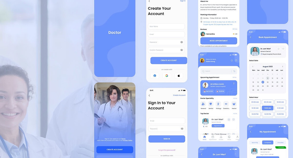 Healthcare App for patient management and telemedicine solutions.