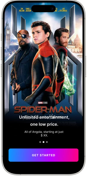 Spider-Man app interface featuring Peter Parker, Miles Morales, and Doctor Strange.